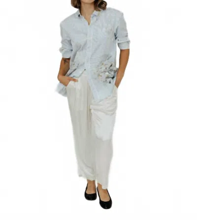 Raquel Allegra Trapunto Pants In Ivory In White