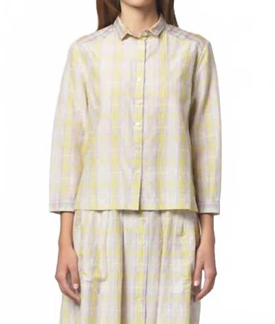 Raquel Allegra Women's Rodeo Blouse Sun Plaid Top In Multi