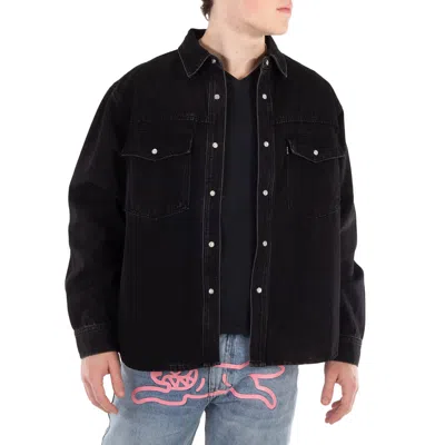 Billionaire Boys Men's Black Icecream Running Dog Denim Shirt