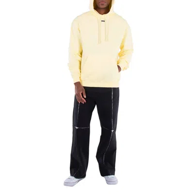 Bluemarble Fleeced-cotton Hoodie With Patch Pocket In Yellow