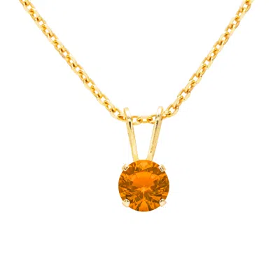 Superjeweler 1/2 Carat Gemstone Solitaire Pendant Necklace In Gold With Free Chain - Multiple Gemstone Options Av