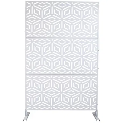 Streamdale Furniture Streamdale Metal Privacy Screen 76"x48" White