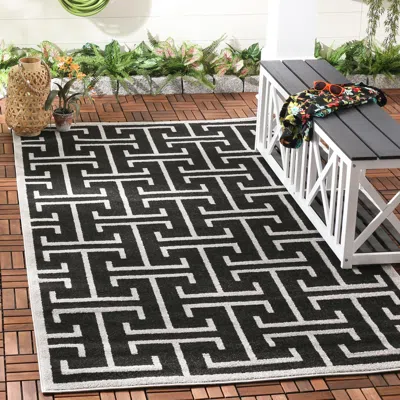 Safavieh Amherst Machine Made Area Rug, Anthracite / Light Grey Contemporary Style Easy Care In Black