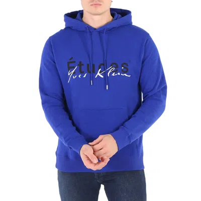 Etudes Studio Etudes Blue Klein Signature Logo Cotton Hoodie In Blue