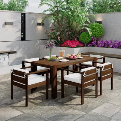 Streamdale Furniture Streamdale 7-piece Patio Dining Set With Cushions