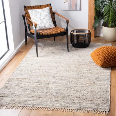 Safavieh Vintage Leather Hand Made Area Rug, Beige Contemporary Style In Gray
