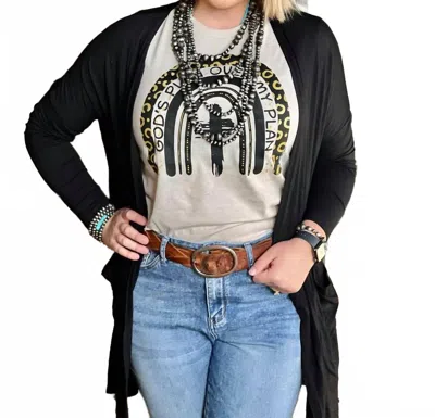 Texas True Threads Mid-length Cardigan In Solid Black