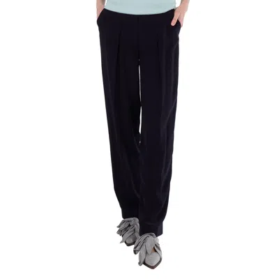 Victoria Beckham Ladies Midnight Slim Front Pleat Pants In Black