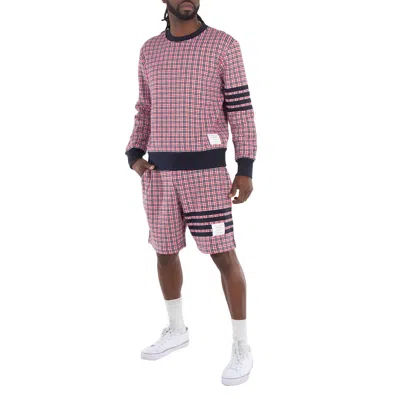 Thom Browne Checked Jacquard Crew-neck Sweatshirt In Multi