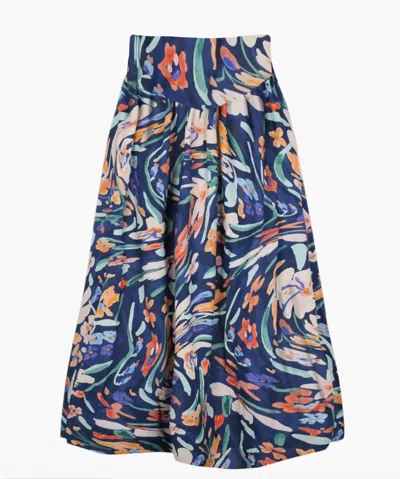 De Loreta Clavel Skirt Jaleo Azul In Navy Multi