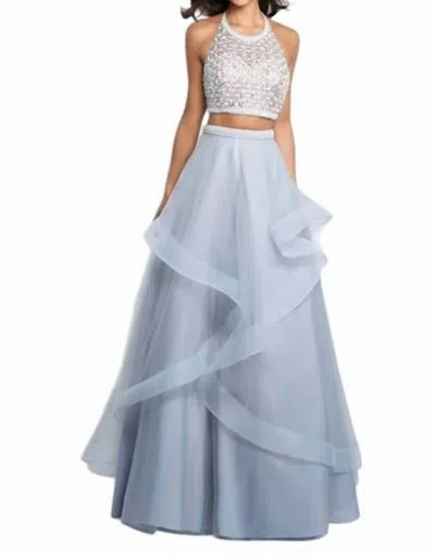 Blush Prom Two-piece Prom Dress In Silver