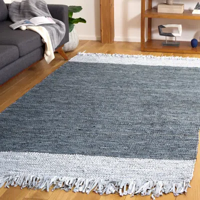 Safavieh Vintage Leather Hand Made Area Rug, Light Grey / Dark Grey Bohemian Style In Gray