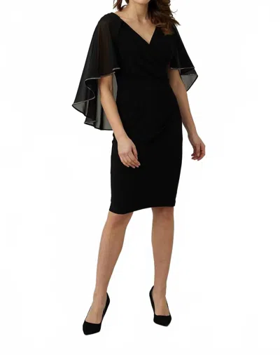 Joseph Ribkoff Cape Dress In Black In Multi