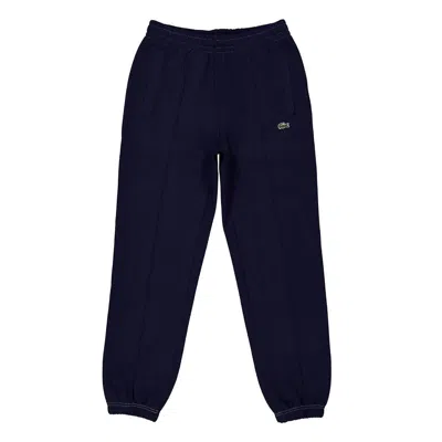 Lacoste Croc-embroidered Regular Fit Pique Sweatpants In Blue