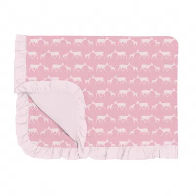 Kickee Ruffle Toddler Blanket In Cake Pop Doe & Fawn