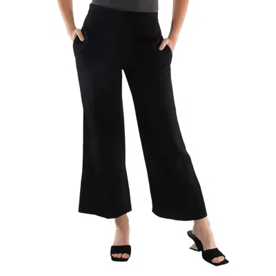 Jil Sander Ladies Black Cropped Wide-leg Trousers, Brand Size 34 (us Size 2) In Black