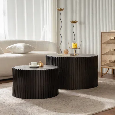 Streamdale Furniture Streamdale Vintage Dark Brown Nesting Coffee Table Set (set Of 2)