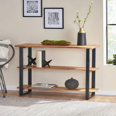 Streamdale Furniture Streamdale Modern Industrial Acacia Wood Media Console