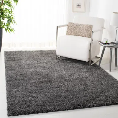 Safavieh August Shag Machine Made Area Rug, Grey Shag / Flokati Style Easy Care In Gray