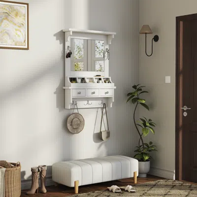 Streamdale Furniture Streamdale Floating Makeup Vanity With Mirror & Storage