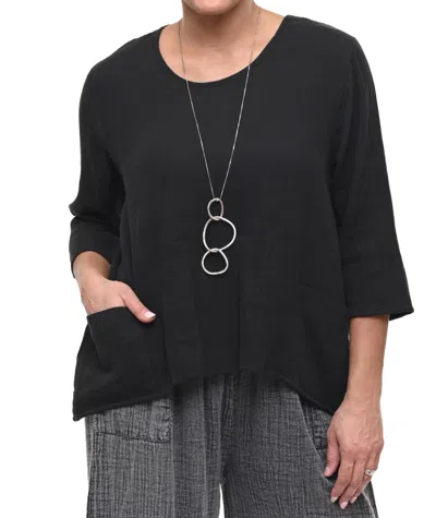 Tulip Clothing Carly Pullover Top In Black