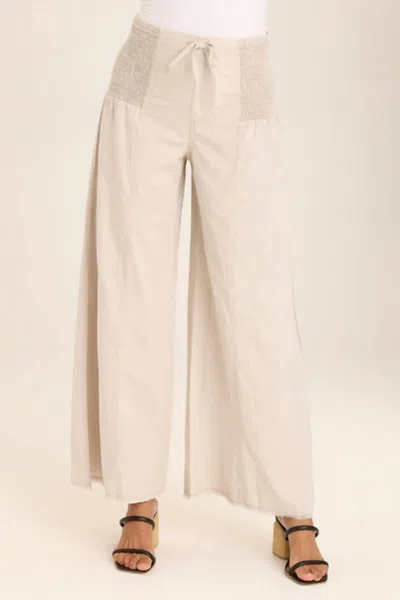 Xcvi Kaj Wide Leg Cotton Linen Flare Pants In Ripple Pigment