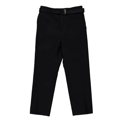 Sacai Men's Black Wool Tailored Cropped Trousers In Black
