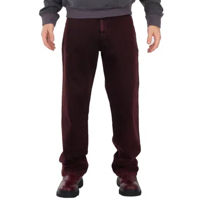 Vtmnts Bordeaux Acid Wash Jeans In Burgundy