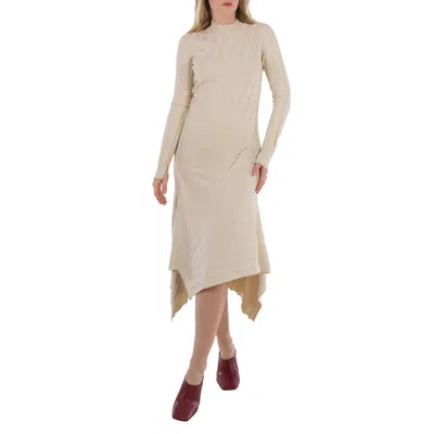 Stella Mccartney White Asynnetric Hem Rib-knit Skirt In Neutral