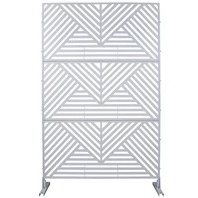 Streamdale Furniture Streamdale Metal Privacy Screen 76"x48" White