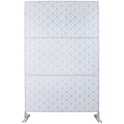 Streamdale Furniture Streamdale Metal Privacy Screen 76"x48" White