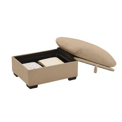 Streamdale Furniture Streamdale Cloudies Storage Ottoman Tan Velvet