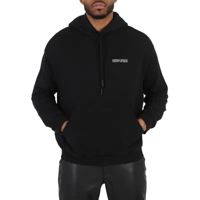 Marcelo Burlon County Of Milan Tempera Cross Cotton Hoodie In Black