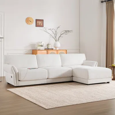 Streamdale Furniture Streamdale 110" Modular Sectional Sofa With Ottoman & Usb Charger