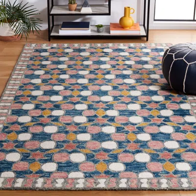 Safavieh Aspen Hand Made Area Rug, Grey / Pink Contemporary Style Non-shedding In Multi