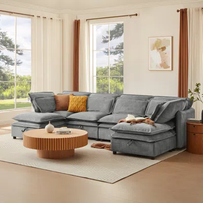 Streamdale Furniture Streamdale U-shaped Modular Sofa Bed With Storage