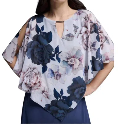 Joseph Ribkoff Floral Blouse In Vanilla/mineral