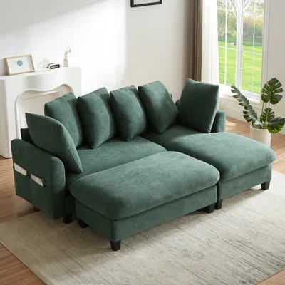 Streamdale Furniture Streamdale 83" Sectional Sofa With Storage Ottoman & Pillows