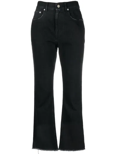 Golden Goose Light Wash Crop Jeans In Black