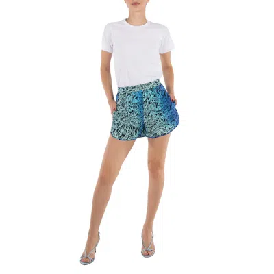 Stella Mccartney Ladies Navy Blue Slogan-print Shorts