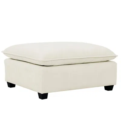 Streamdale Furniture Streamdale Vertical Channel Linen Sectional Sofa Ottoman