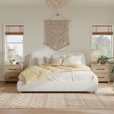 Streamdale Furniture Streamdale White Upholstered Bed Frame