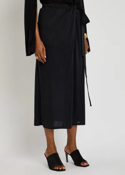 Totême Toteme Silk-blend Midi Wrap Skirt