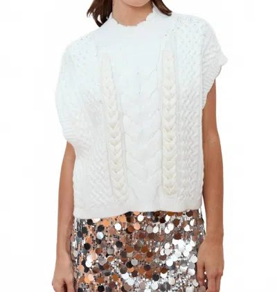 Deluc Elm Knitted Vest In Ecru In White