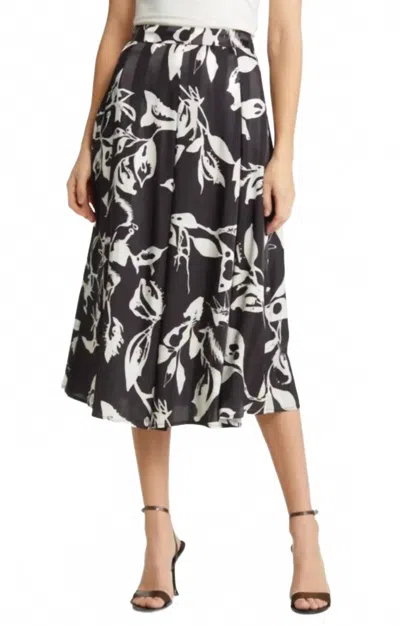 Nikki Lund Ryan Floral Midi Skirt In Black