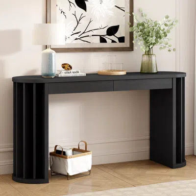 Streamdale Furniture Streamdale 59" Oak Veneer Console Table