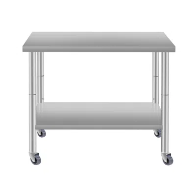 Streamdale Furniture Streamdale 36"x24" Stainless Steel Kitchen Prep Table W/ Shelf & Wheels