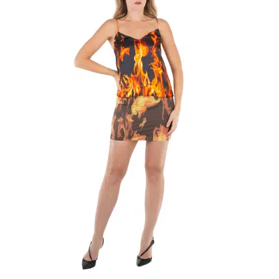 Vetements Ladies Fire Print Mini Skirt