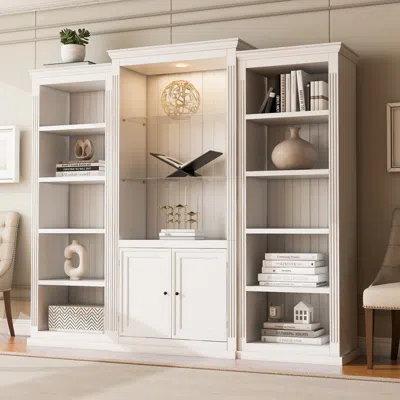 Streamdale Furniture Streamdale 78.75" Led Bookcase Display Cabinet