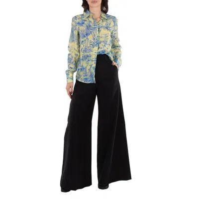 Stella Mccartney Wide Leg Trouser, Brand Size 34 (us Size 0) In Black